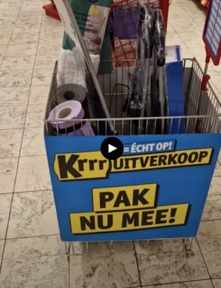 KRRRuitverkoop 50% korting op de items met de gele sticker