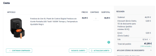 Freidora aire de 5 litros con 1500W por solo 41,99€ y de 7 litros por 54,99€