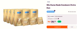 Durex Nude Condoom Extra Dun 96 stuks voor €39,95 bij Ibood