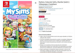 Juego My Sims Colección Sofá y Mantita Nintendo Switch por 25,99€