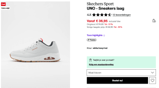 Skechers heren Uno Stand On AirTrainers voor €36,95 bij Zalando