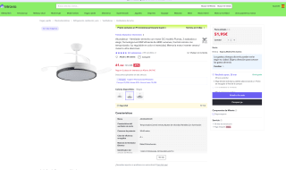 Ventilador de techo con motor DC modelo Plumax 3 acabados a elegir Tecnologia Led 45W eficiente de 4400 Lumenes por 51,95€