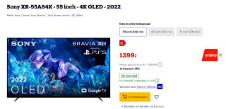 Sony XR-55A84K 55 inch voor €1299 bij Bol.com