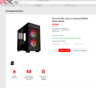Caja Lian Li LanCool 205M Mesh Semitorre Micro-ATX negra por 49,56€