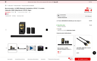 Barra de sonido LG S90TR por 399€