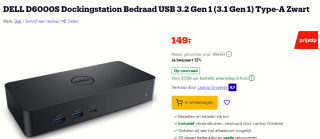 Dell D6000S Universeel Dockingstation voor €149 bij Bol.com