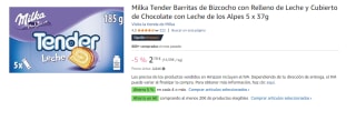 8 Paquetes de MILKA Tender barritas rellenas de chocolate con leche 5x37 g envase 185 g por 14.44€