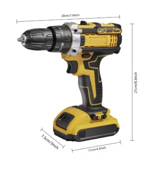 Taladro inalámbrico con mandril sin llave de 3/8" 2 velocidades por solo 18,22€