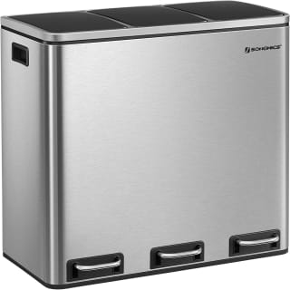 Songmics Driedubbele Afvalbak RVS - Pedaalemmer - 3x 18L voor €99,99 bij Amazon