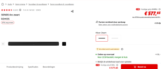 Sonos Arc voor €577,65 bij de Mediamarkt