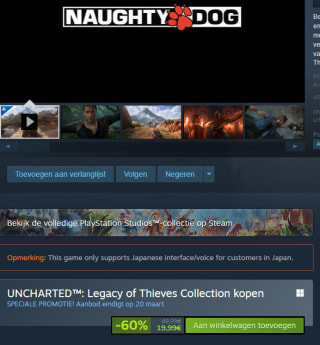 UNCHARTED: Legacy of Thieves Collection voor €19,99 via Steam