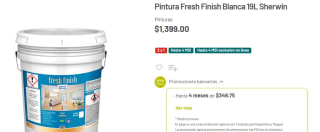 2 x 1 en Pintura Fresh Finish Blanca 19L Sherwin en Soriana