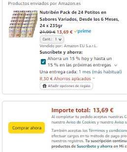 Pack 24 Nutribén Potitos en Sabores Variados por 18,69€