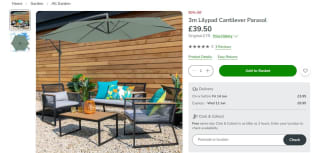 3m Cantilever Parasol: £39.5