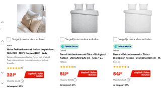 1+1 gratis op dekbedovertrekken in de sale tot 50% bij Bij Bol