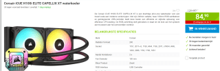 Corsair iCUE H100i Elite Capellix XT voor €84,90 bij Megekko