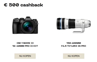Tot €600 cashback op geselecteerde camera's & lenzen bij OM System