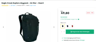Eagle Creek Explore Backpack - 26L - Black voor €49,80 bij toppy