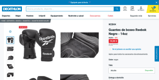 Guantes de boxeo Reebok por 19,99€