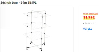 Séchoir tour de 24m à 11,99€