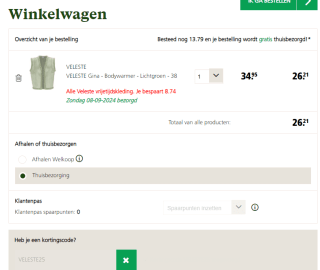 25% korting op Veleste kledij bij Welkoop