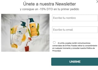 15% de descuento para tu primera compra en Drtree