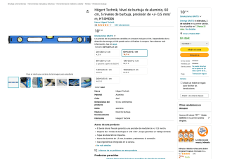 Högert Technik, Nivel de burbuja de aluminio 60cm 3 niveles de burbuja por 10,11€