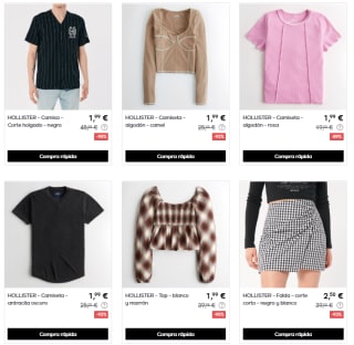Rebajas liquidación hasta 95% descuento en la marca Hollister