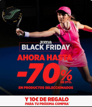 Hasta el 70% de Descuento +10€ de Regalo para próxima compra en Joma.