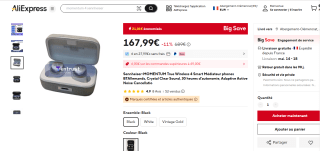 Ecouteurs sans fil Sennheiser Momentum True Wireless 4 à 167,99€