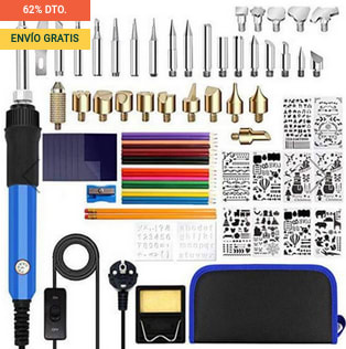 Kit Pirograbador de madera 60W con 76 accesorios a solo 15,99€