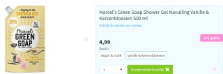 2+2 gratis op Marcel's Green Soap shower gel navulling bij Plein