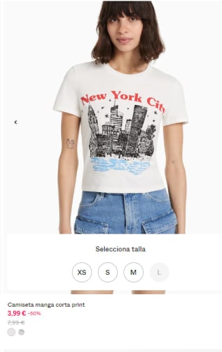 Camisetas de mujer desde 3,99€ desde Bershka