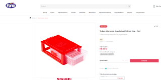 Tubes de Morango Azedinho da Finibox de 1kg - R$ 32,12