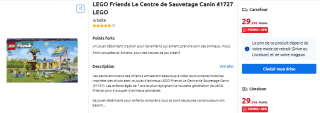 Jouet Lego Friends Le Centre de Sauvetage Canin 41727 à 29,99€