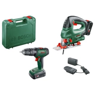 Bosch accuboormachine met klopfunctie + decoupeerzaag Toolkit UniversalImpact 18V voor €149 bij Praxis