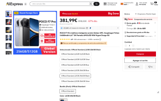 Poco F7 Pro 8GB RAM 256GB por 381,99€
