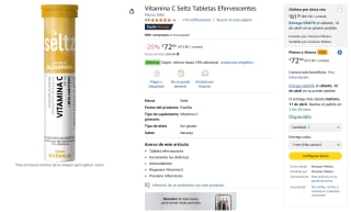 Vitamina C Seltz Tabletas Efervescentes por $73 | Descuento Amazon
