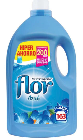 Flor - Suavizante para la ropa concentrado, aroma azul - 172 dosis por 7,09€.