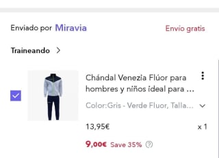 Givova Chándal Venezia Flúor para hombres y niños por 9€.