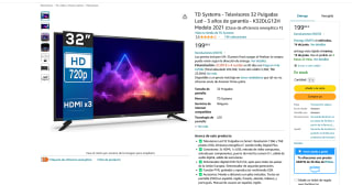 TD Systems - Televisores 32" Led K32DLG12H Modelo 2021 por 199€
