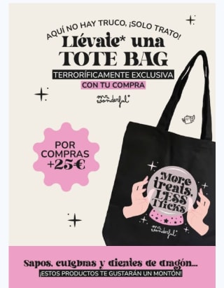 Bolsa Tote gratis por compras de +25€