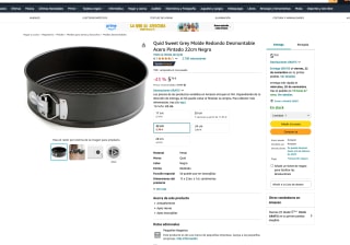 Molde Quid Sweet Grey Redondo Desmontable Acero Pintado 22cm Negro por 5,70€