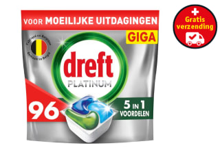 Dreft Platinum All-in-One Vaatwastabletten 96 stuks voor €19,99 bij Kruidvat