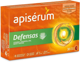 APISERUM Apisérum Defensas Cápsulas - Jalea Real con Vitamina C, Reishi y Shitake - Mantiene y Refuerza las Defensas 30 Días