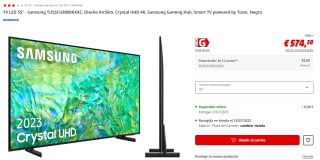 Television LED 55" - Samsung TU55CU8000KXXC, Diseño AirSlim, Crystal UHD 4K, Samsung Gaming Hub, Smart TV powered by Tizen por 574.38€