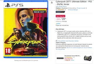 Cyberpunk 2077 Ultimate Edition voor €29,99 met Amazon prime