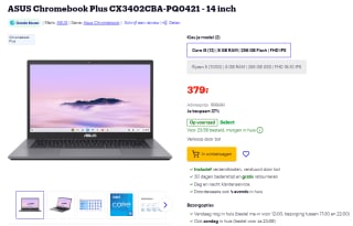 Asus 14" Chromebook Plus CX3402CBA-PQ0421 voor €379 bij Bol