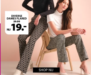 Dames flared broeken voor maar €19 bij Terstal