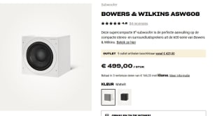 Bowers & Wilkins ASW608 subwoofer voor €499 bij Hifi Klubben